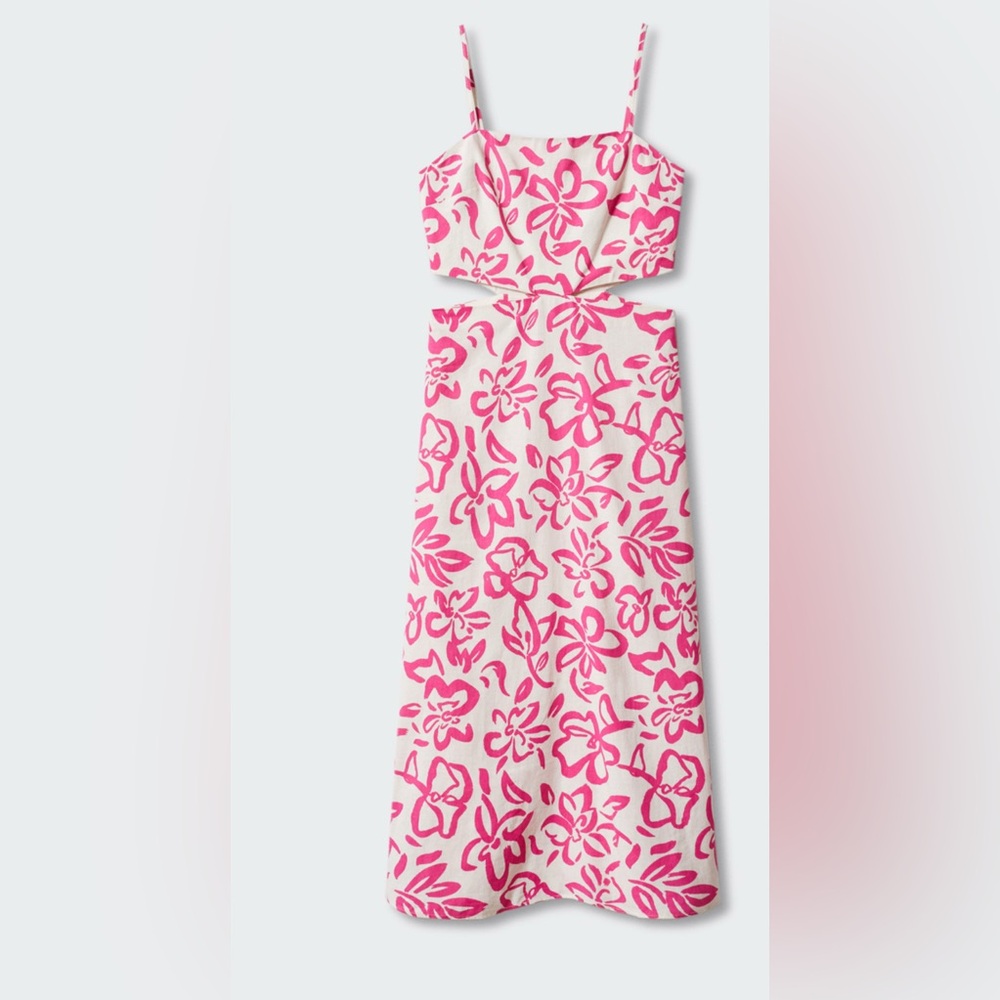 Mango Pink and White Floral dress